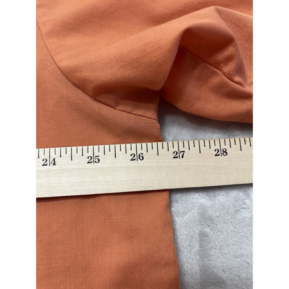 The Genuine Haband Guayabera Shirt Men XL Orange Full Zip Embroidered Vacation - Picture 6 of 14